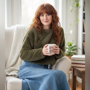 Scotch & Soda Maison Scotch Green Faux Fur Cropped Top Size M